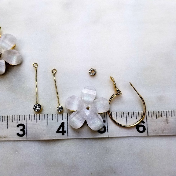 Multi Way Wear Flower Drop Crystal Hoop - Picture 5 of 6